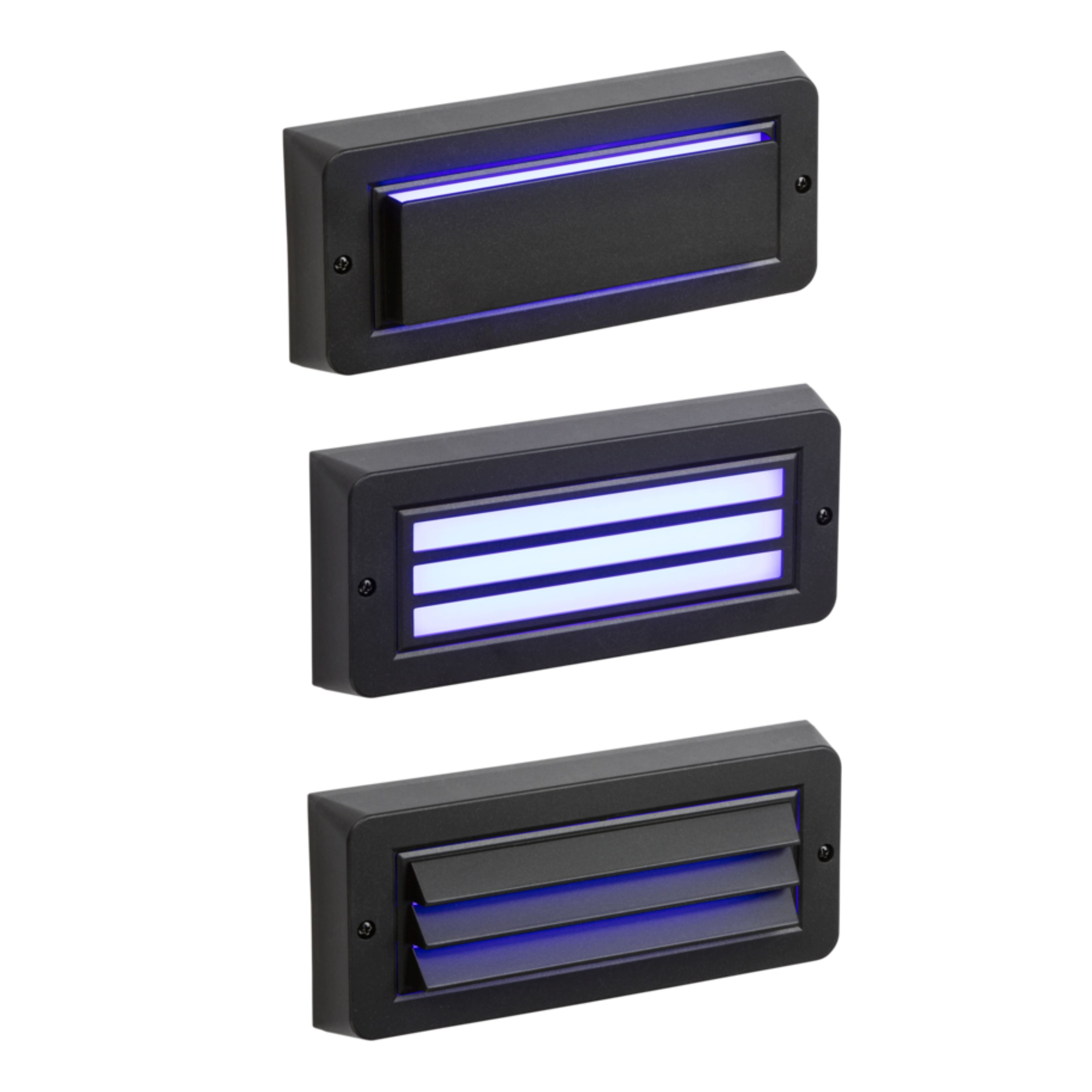 Blue LED Surface Mount Brick Light - Black Wall Lights Knightsbridge