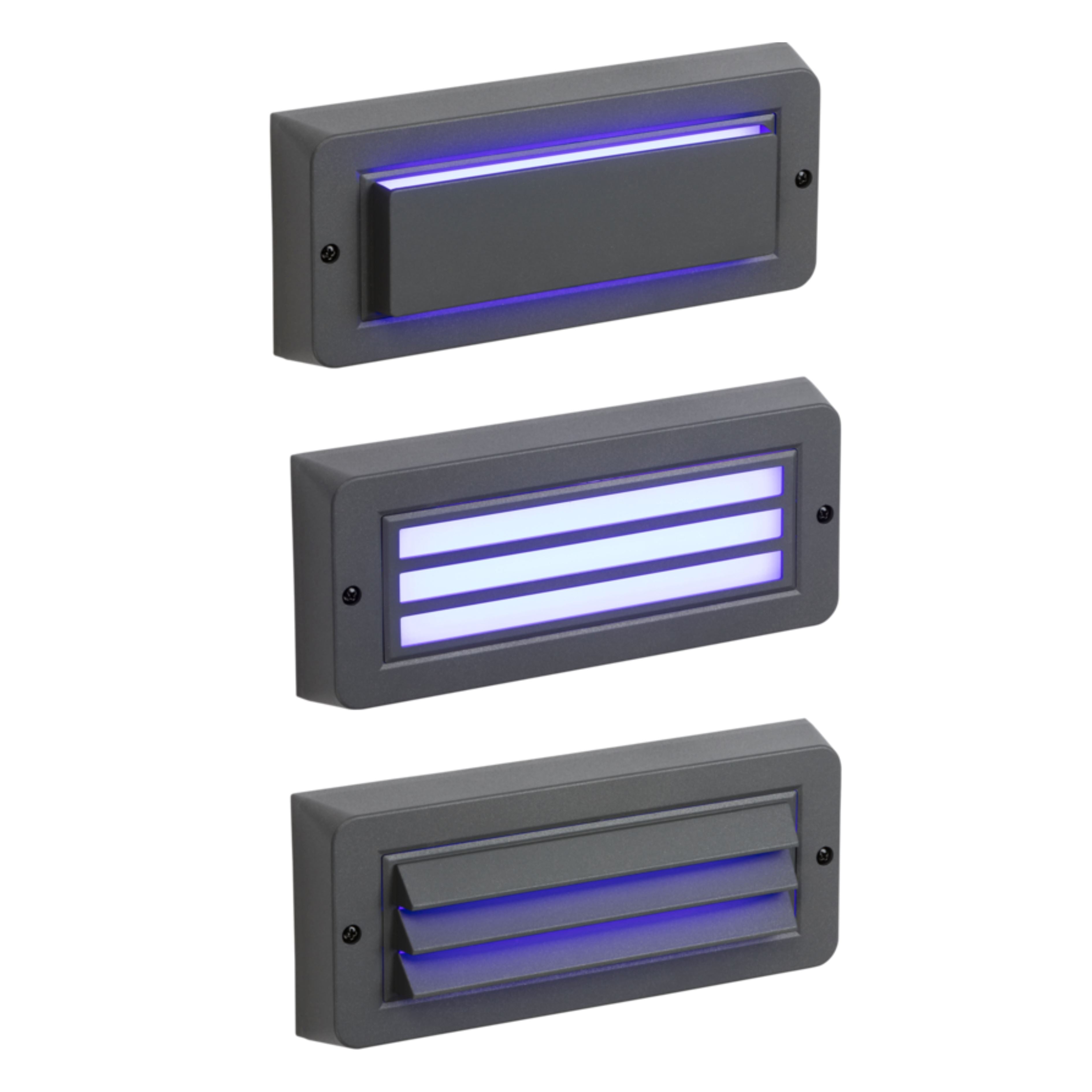 Blue LED Surface Mount Brick Light - Grey Wall Lights Knightsbridge