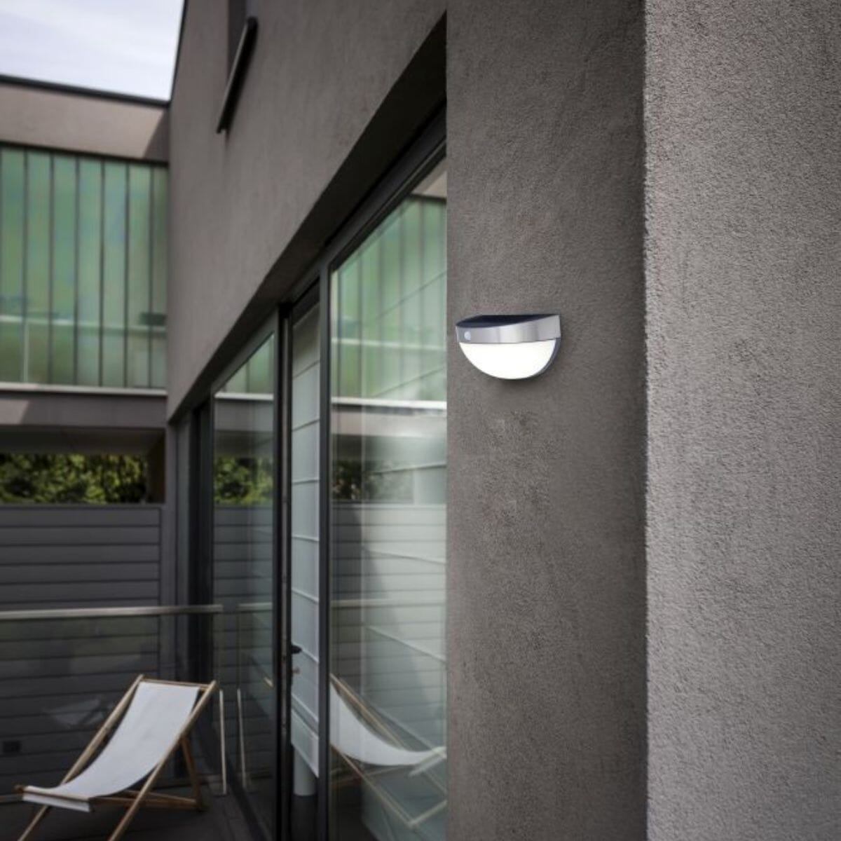 Bubbler Solar Wall Light With PIR Sensor - Stainless Steel Wall Lights Lutec