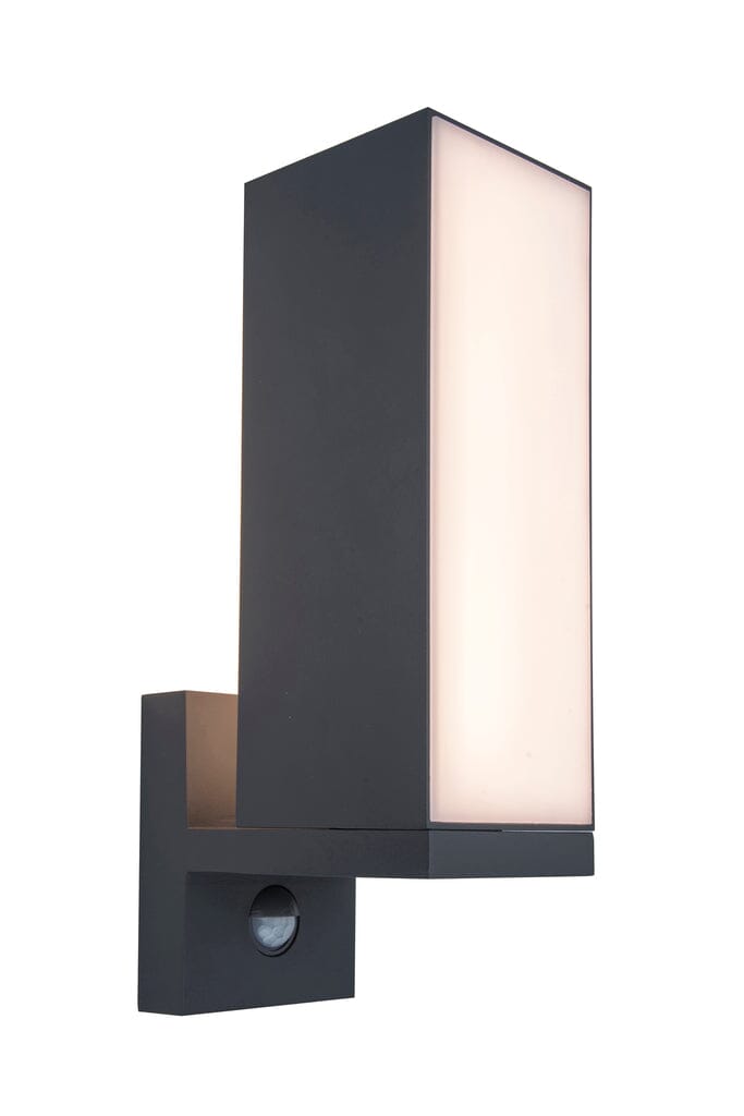 Cuba Integrated LED Wall Light with PIR Sensor - Dark Grey Wall Lights Lutec 