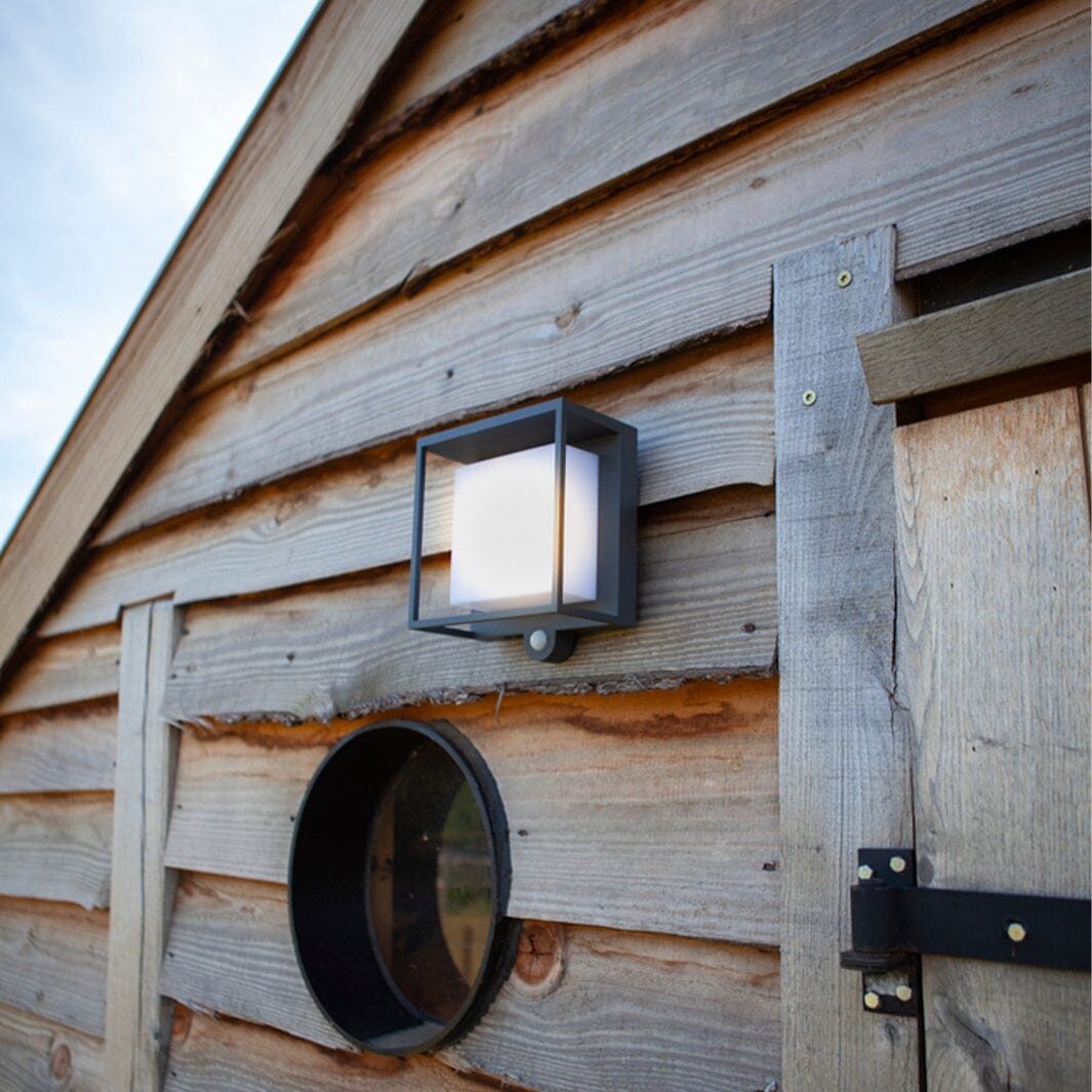 Curtis LED Solar Wall Light with PIR Sensor Wall Lights Lutec