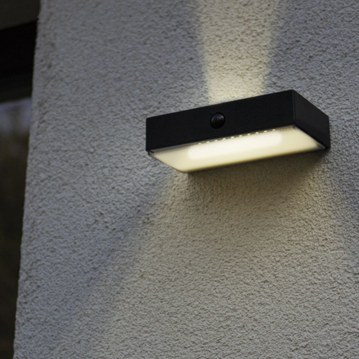 Fadi Solar Wall Light With PIR Sensor - Matt Black Wall Lights Lutec