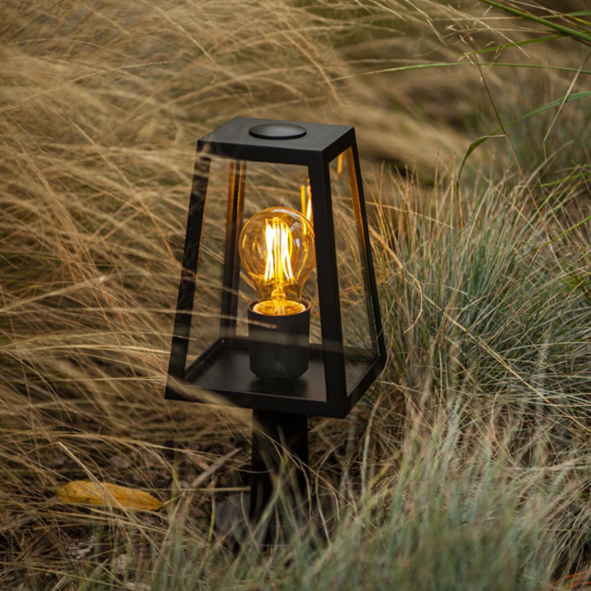 Fia Outdoor Lantern - Matt Black Lantern Lights Lutec