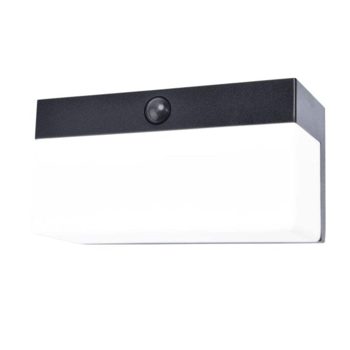 Fran Solar Wall Light With PIR Sensor - Matt Black Wall Lights Lutec