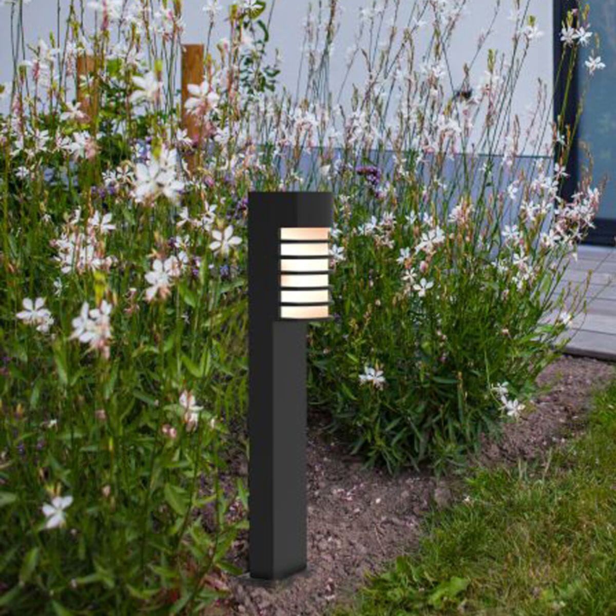 Fulton Integrated LED Bollard Light - Matt Black Bollard Lights Lutec
