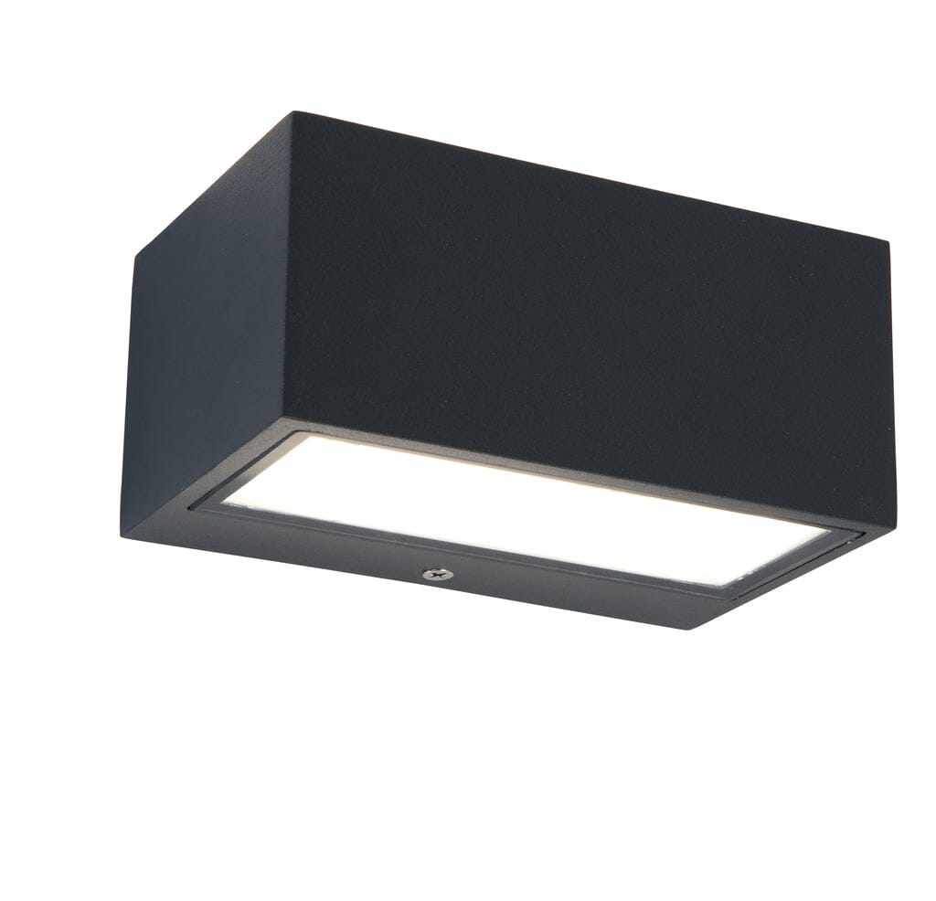 Gemini 1 Integrated LED Up & Down Wall Light - Dark Grey Wall Lights Lutec