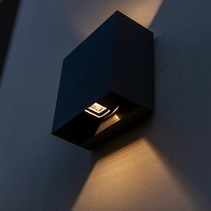 Gemini Beams Integrated LED Up & Down Wall Light - Matt Black Wall Lights Lutec 
