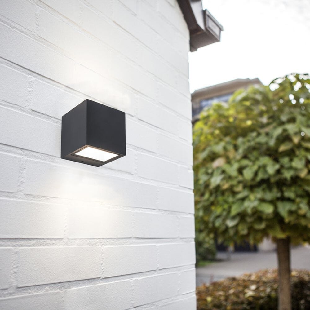 Gemini Integrated LED Up & Down Wall Light - Dark Grey Wall Lights Lutec 