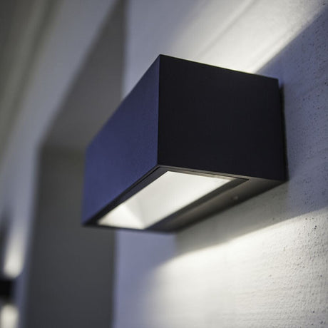 Gemini Integrated LED Up & Down Wall Light - Large - Dark Grey Wall Lights Lutec 