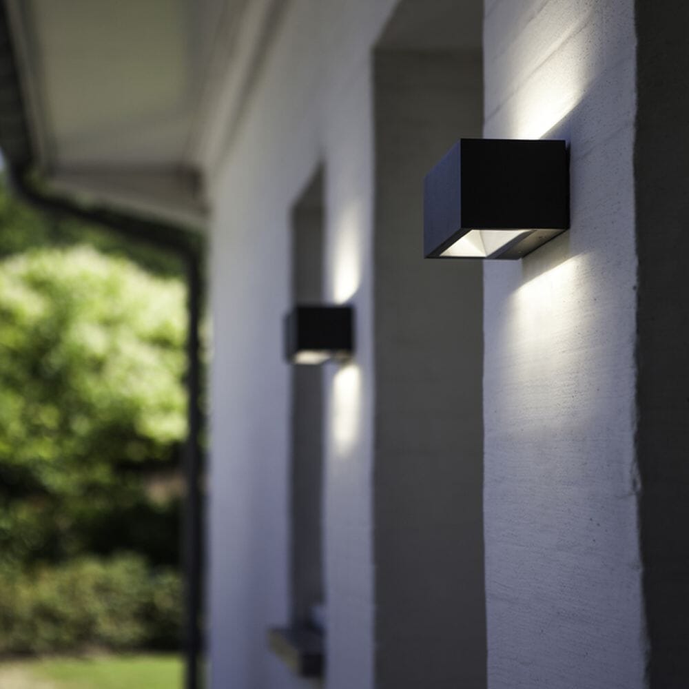 Gemini Integrated LED Up & Down Wall Light - Matt Black Wall Lights Lutec