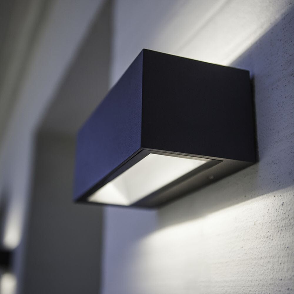 Gemini Integrated LED Up & Down Wall Light - Medium - Dark Grey Wall Lights Lutec 
