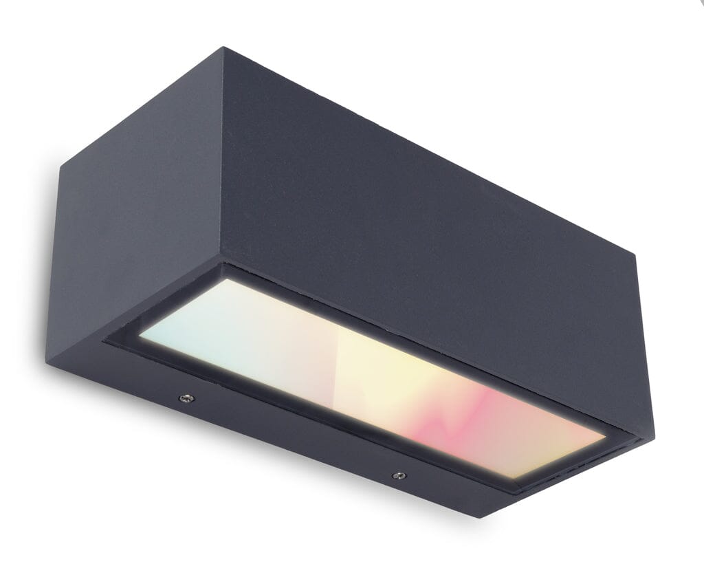 Gemini Smart RGB Colour Changing LED Up & Down Wall Light - Dark Grey Wall Lights Lutec 