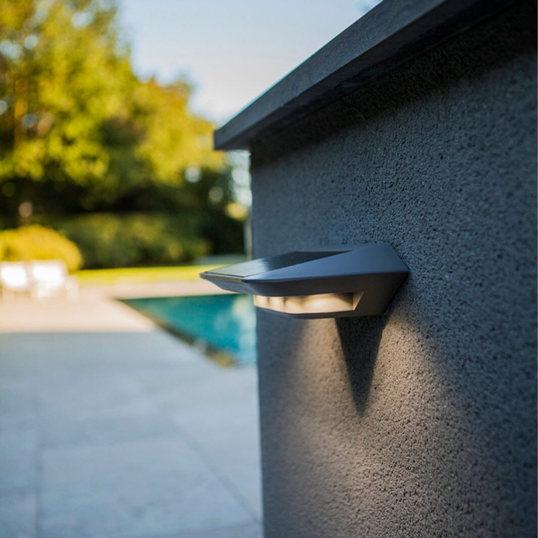 Ghost Solar LED Wall Light with PIR Sensor - Grey Wall Lights Lutec