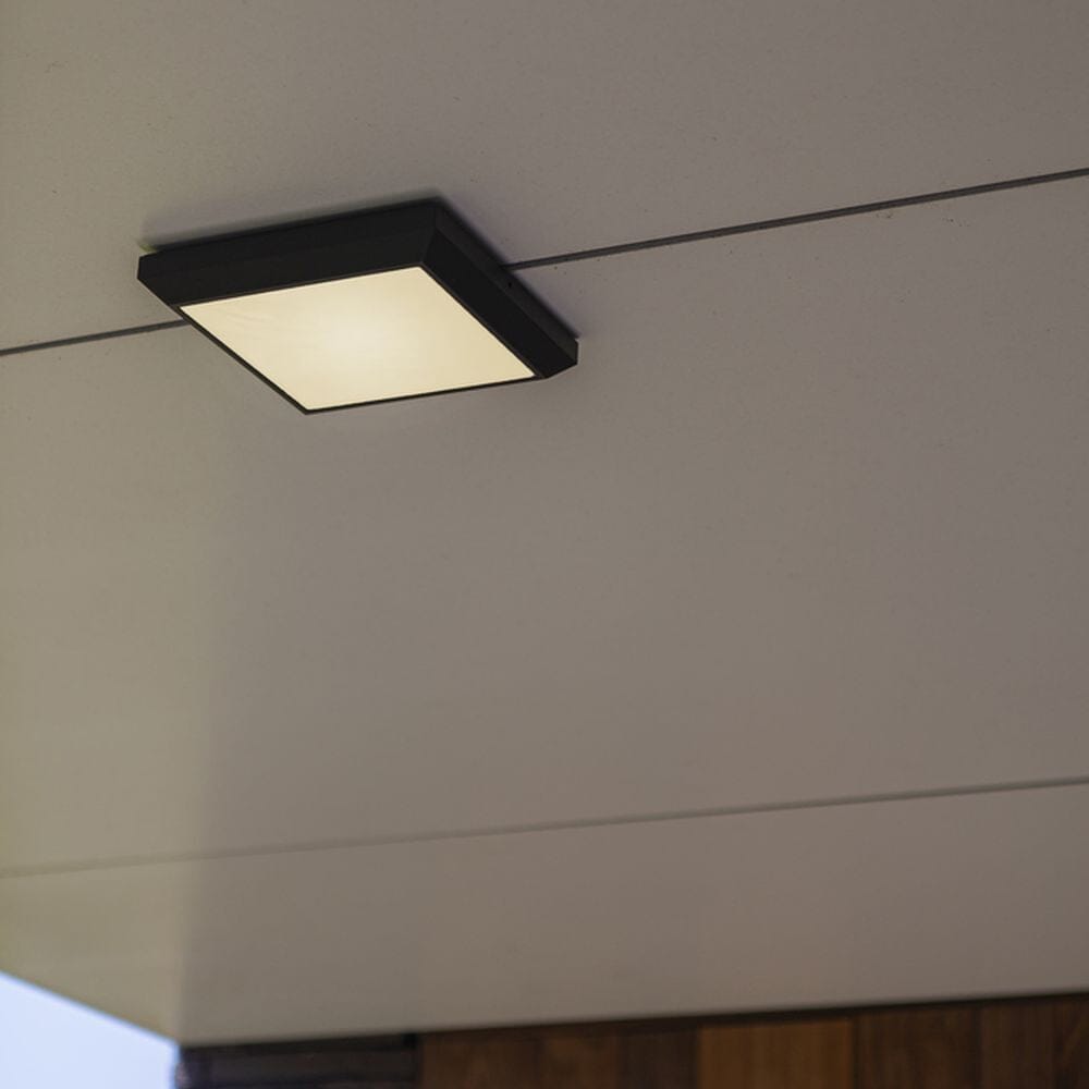 Helena Integrated LED Wall & Ceiling Light - Dark Grey - Square Wall Lights Lutec