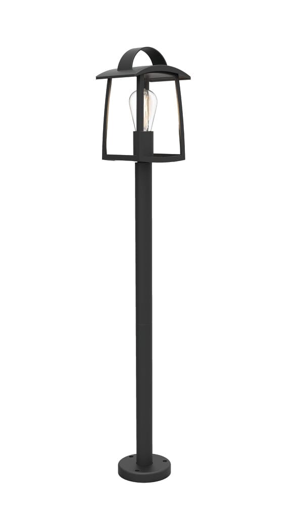 Kelsey E27 Bollard Light - Black With Clear Glass Bollard Lights Lutec 