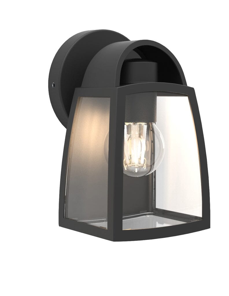 Kelsey E27 Wall Light - Black With Clear Glass Wall Lights Lutec 