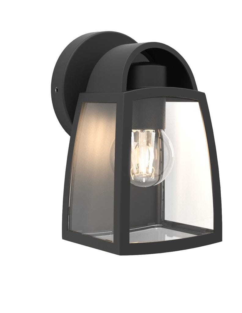 Kelsey E27 Wall Light - Black With Clear Glass Wall Lights Lutec