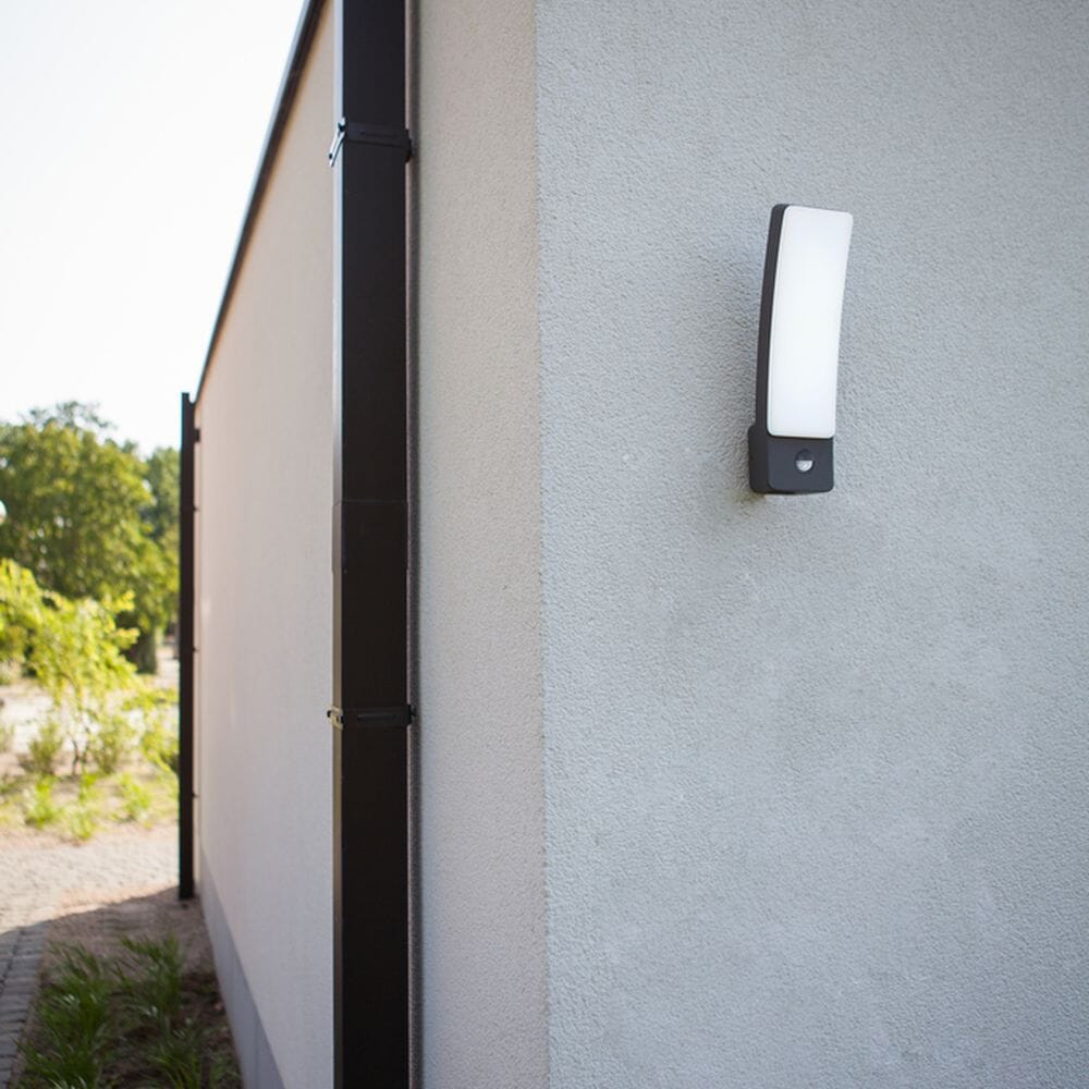 Kira 2 Integrated LED Wall Light with PIR Sensor - Dark Grey Wall Lights Lutec