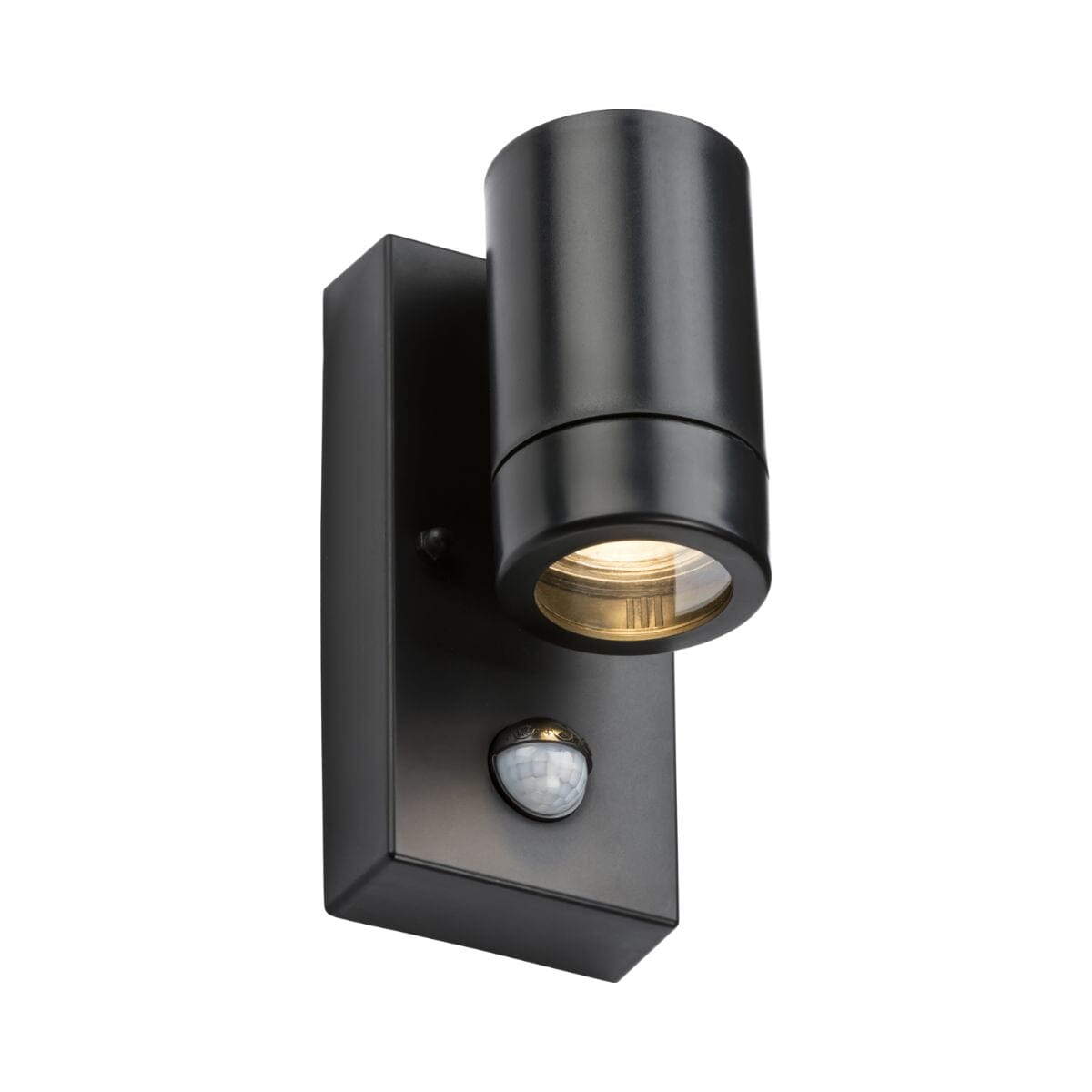 Knightsbridge Eamon Polycarbonate Single Wall Light With PIR - Black Wall Lights Knightsbridge