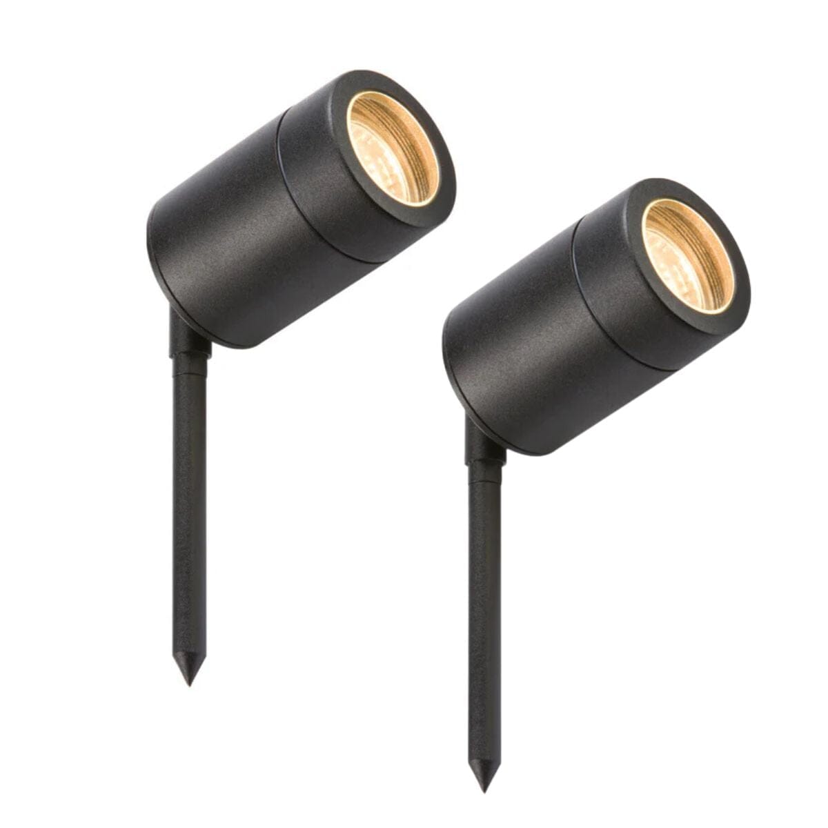 Knightsbridge Outdoor Spike Light - Black Spike Lights Knightsbridge Twin Pack 