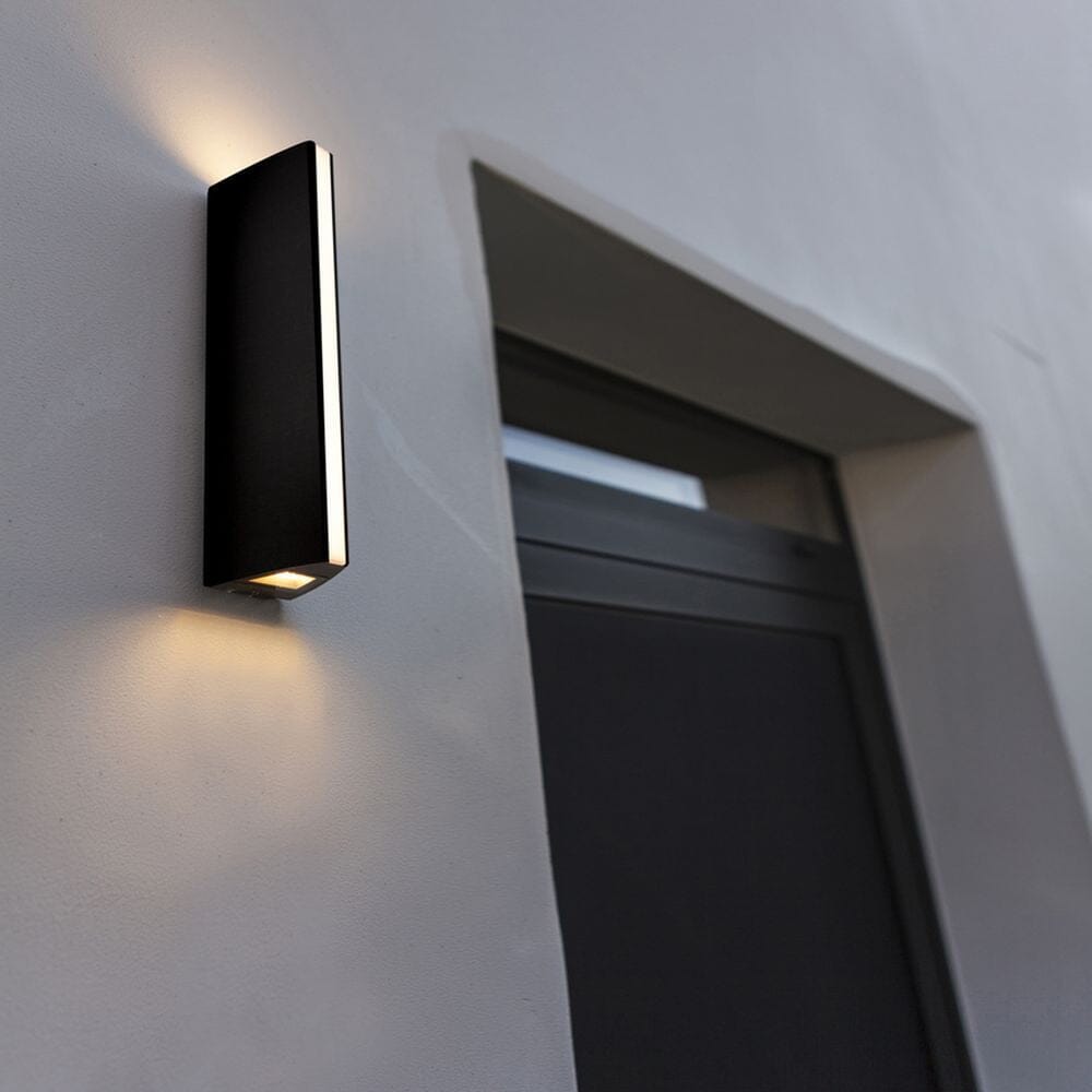 Leo Integrated LED Up & Down Wall Light - Matt Black Wall Lights Lutec 