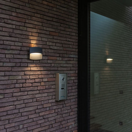 Lotus Integrated LED Up & Down Wall Light - Dark Grey Wall Lights Lutec 