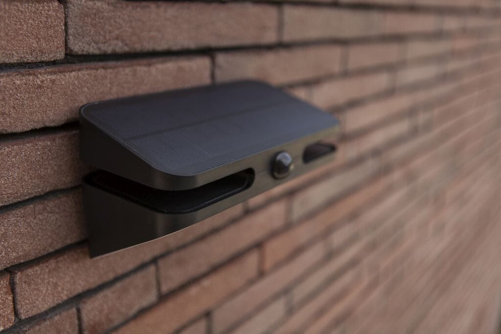 Lutec Aero 8.6W Solar LED Wall Light with PIR Sensor 4000K - Matt Black Wall Lights Lutec 