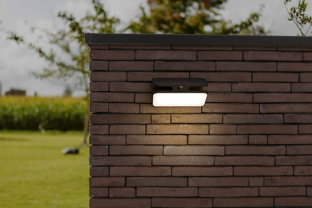 Lutec Aero 8.6W Solar LED Wall Light with PIR Sensor 4000K - Matt Black Wall Lights Lutec 