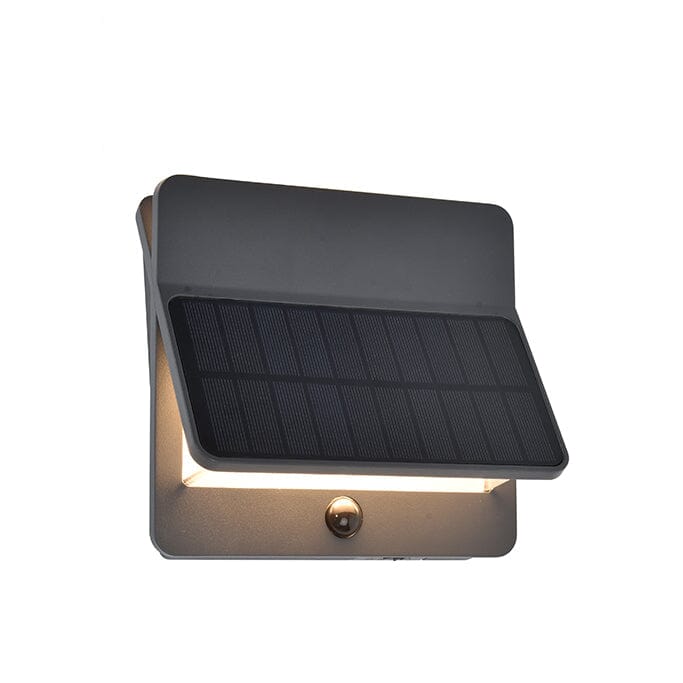 Lutec Aleta 12.6W Solar LED Wall Light with PIR Sensor 3000K - Dark Grey Wall Lights Lutec 