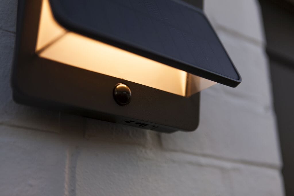 Lutec Aleta 12.6W Solar LED Wall Light with PIR Sensor 3000K - Dark Grey Wall Lights Lutec 