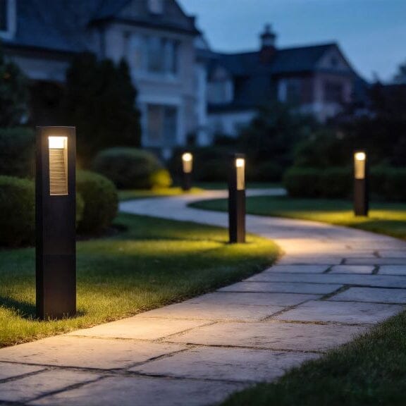 Lutec Arteo 12.5W LED Outdoor Bollard Light CCT - Black Grey Bollard Lights Lutec 