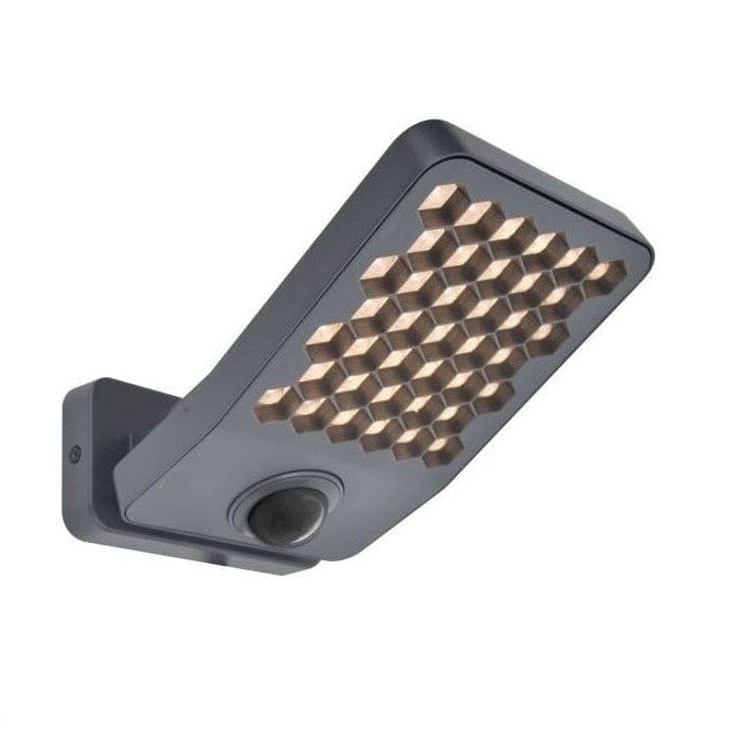 Lutec Atlantis 14W LED Outdoor Wall Flood Light with PIR Sensor 3000K - Dark Grey Security Lights Lutec 