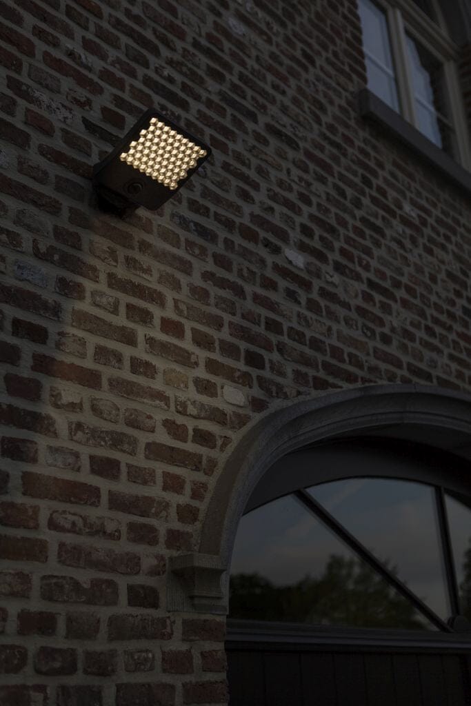 Lutec Atlantis 23.5W LED Outdoor Wall Flood Light with PIR Sensor 3000K - Dark Grey Security Lights Lutec 