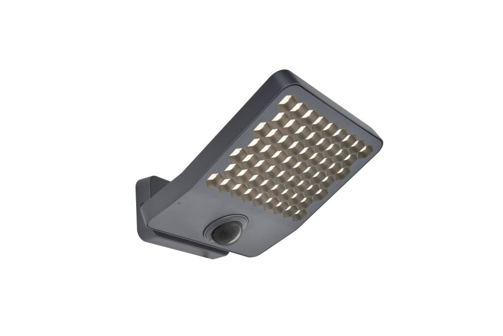 Lutec Atlantis 24W LED Outdoor Wall Flood Light with PIR Sensor 4000K - Dark Grey Security Lights Lutec 