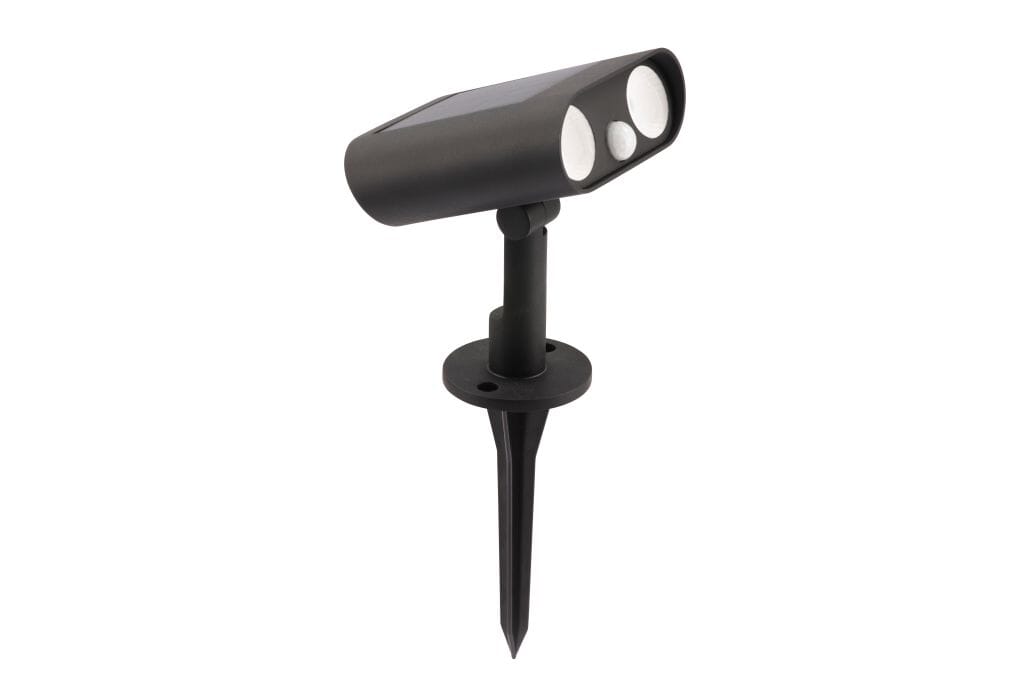 Lutec Bingo 8.2W Solar LED Wall Light with PIR Sensor 5000K - Matt Black Spike Lights Lutec 