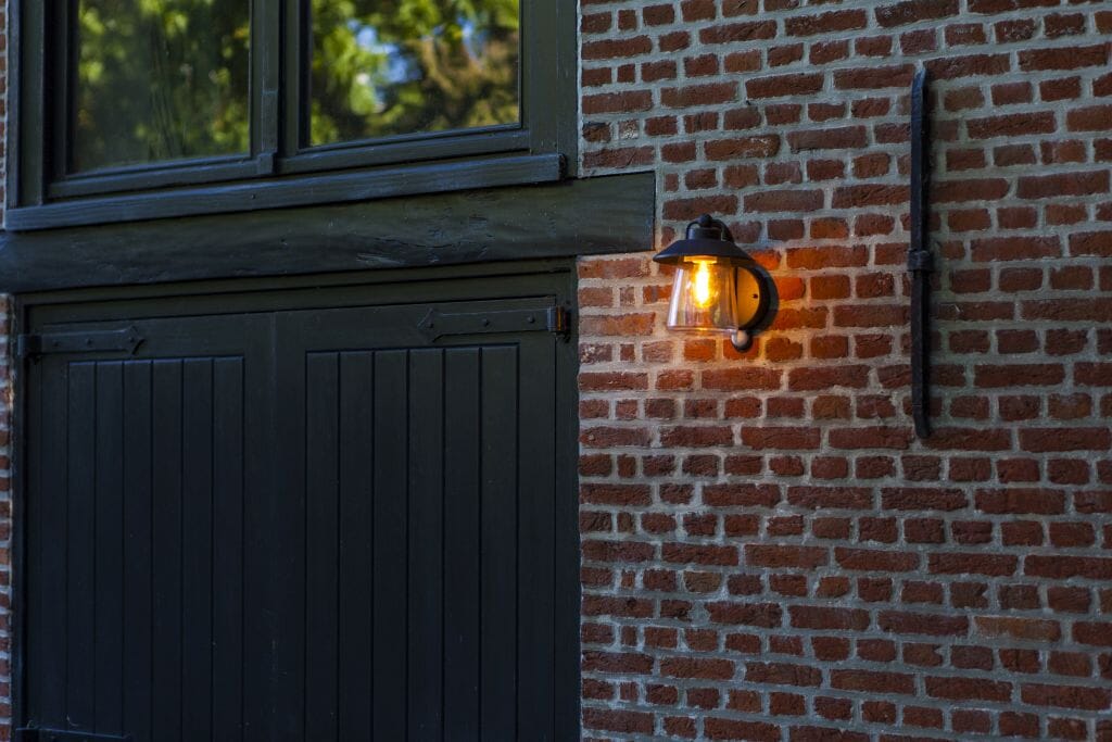 Lutec Cate Outdoor Wall Light E27 with PIR Sensor - Black Rust Wall Lights Lutec 