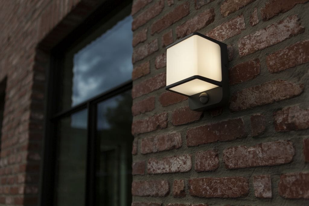 Lutec Doblo 14W LED Outdoor Wall Light with PIR Sensor 4000K - Dark Grey Wall Lights Lutec 