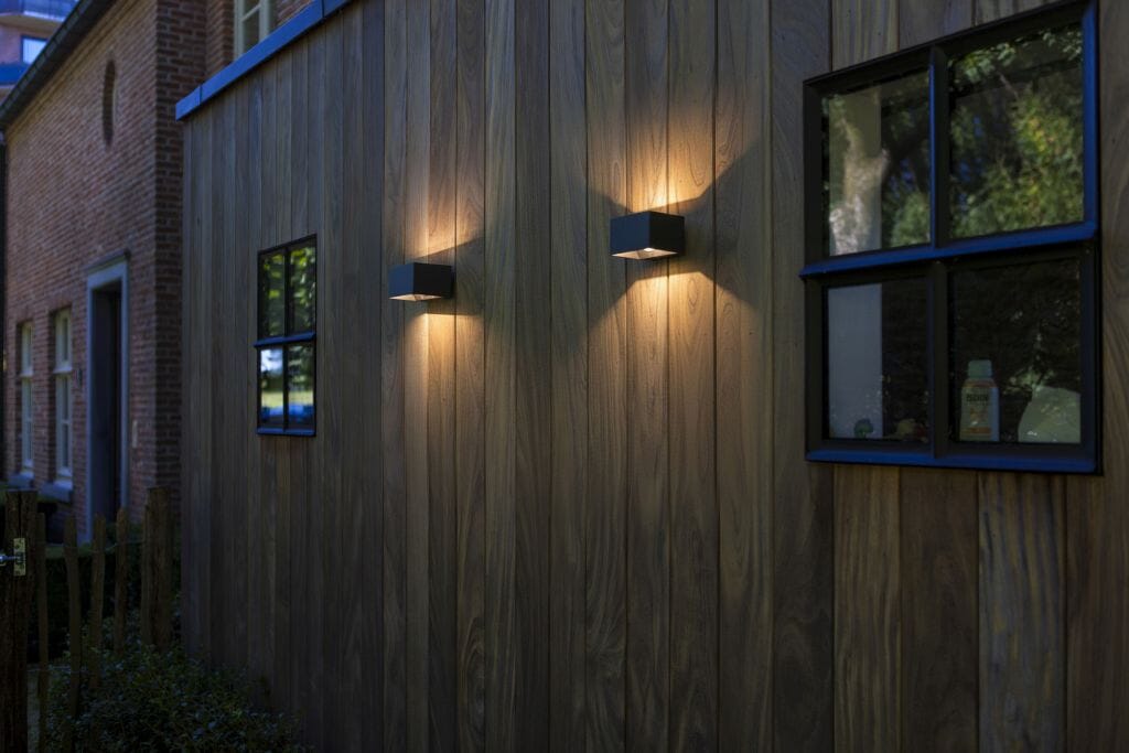 Lutec Gemini 10.5W LED Outdoor Wall Light with PIR Sensor 4000K - Dark Grey Wall Lights Lutec 