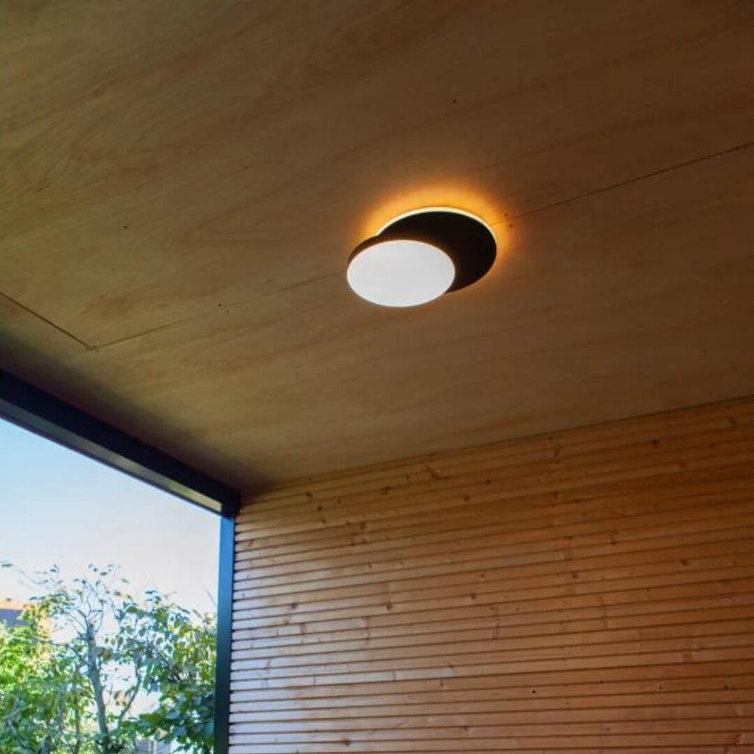 Lutec Goleta Outdoor Wall & Ceiling Light LED - Black Ceiling Lights Lutec
