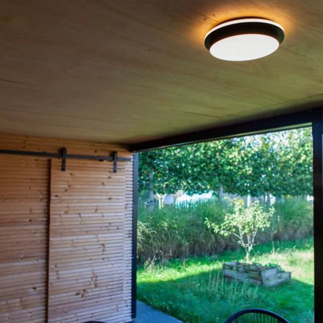 Lutec Goleta Outdoor Wall & Ceiling Light LED - Black Ceiling Lights Lutec