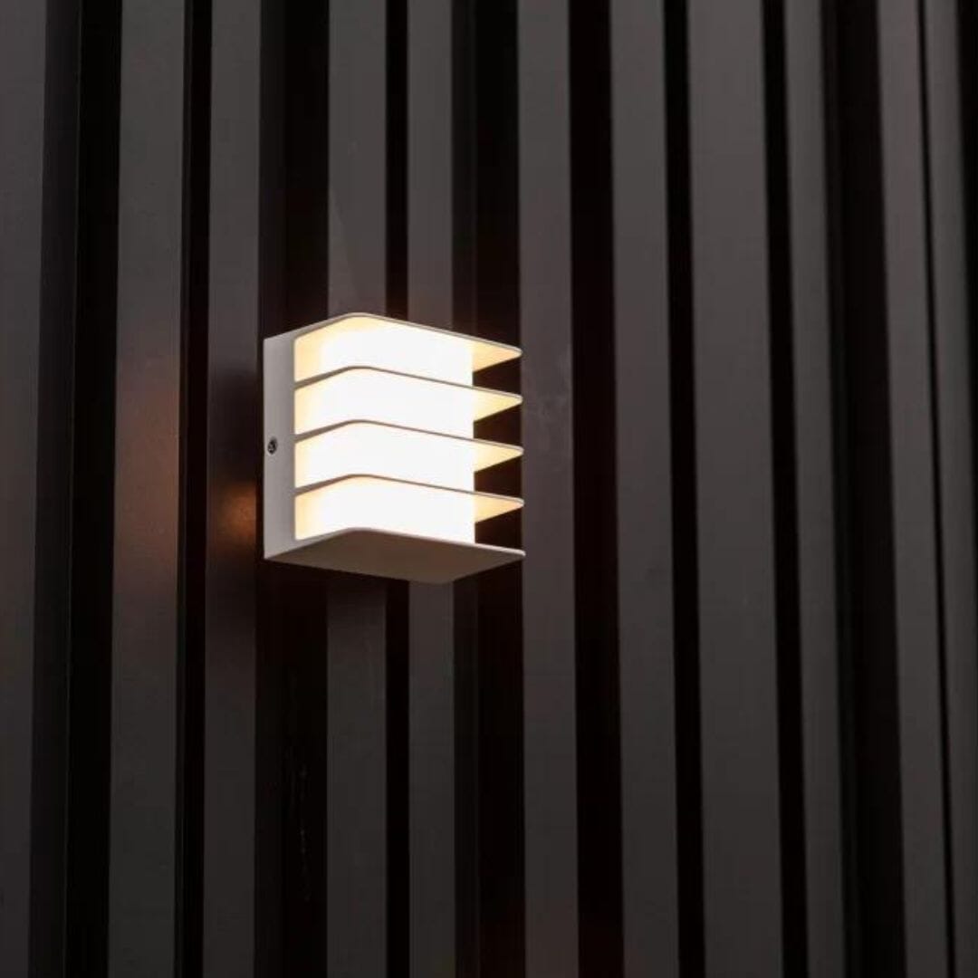 Lutec Gridy Outdoor Wall Light - Warm White Wall Lights Lutec