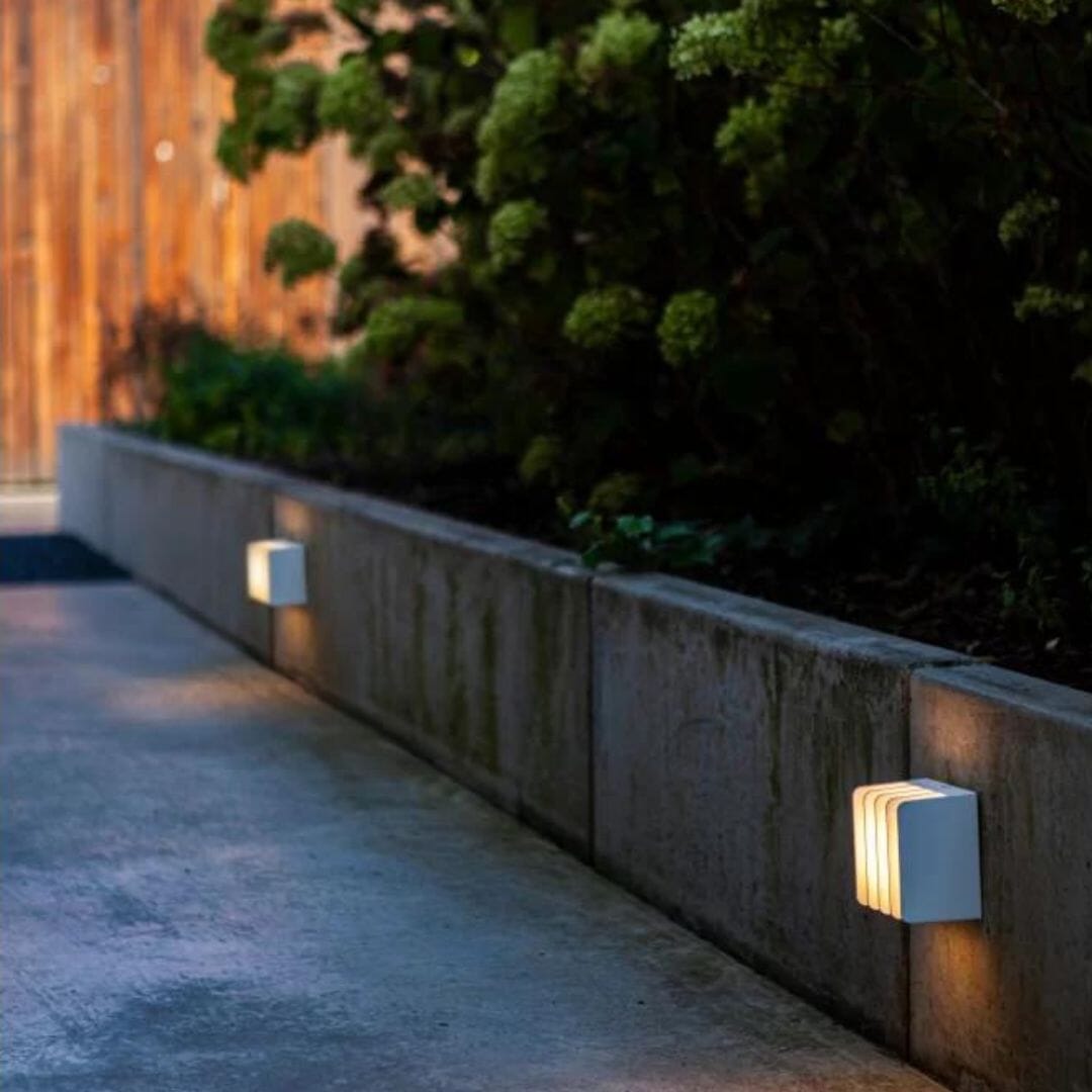 Lutec Gridy Outdoor Wall Light - Warm White Wall Lights Lutec