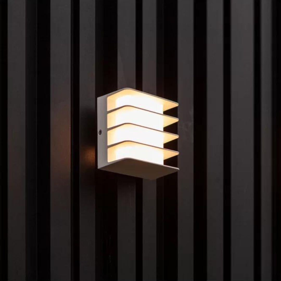 Lutec Gridy Outdoor Wall Light - Warm White Wall Lights Lutec