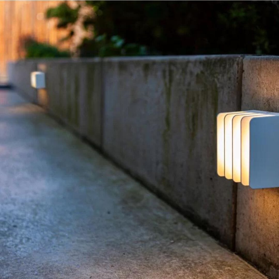 Lutec Gridy Outdoor Wall Light - Warm White Wall Lights Lutec