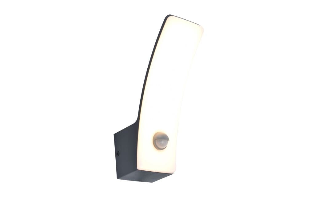 Lutec Kilo 11.5W LED Outdoor Wall Light with PIR Sensor 3000K - Dark Grey Wall Lights Lutec 