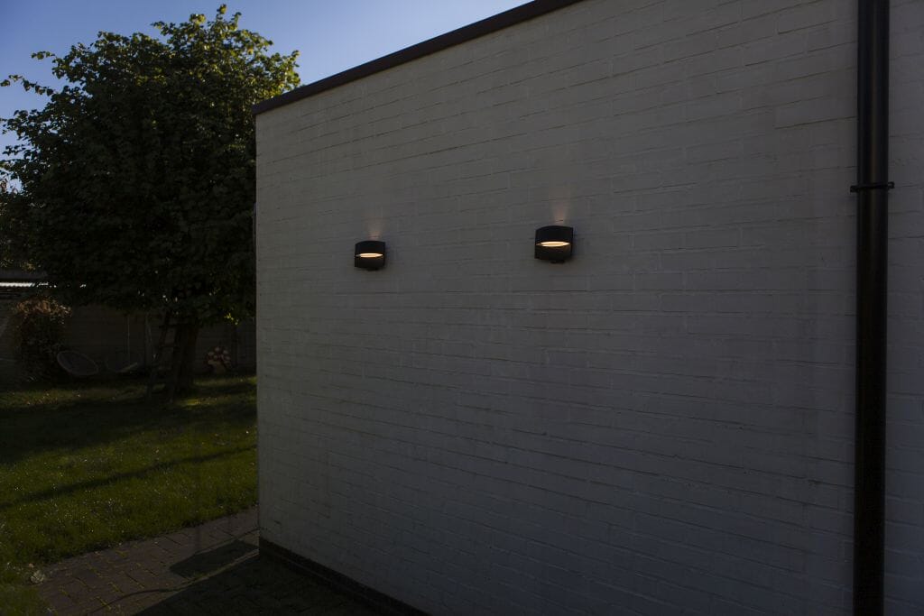 Lutec Lotus 8.5W LED Outdoor Wall Light 3000K - Matt Black Wall Lights Lutec 