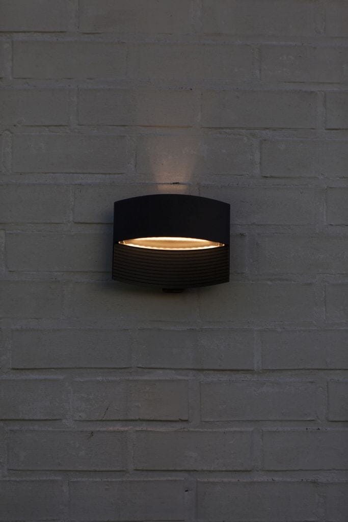 Lutec Lotus 8.5W LED Outdoor Wall Light 3000K - Matt Black Wall Lights Lutec 
