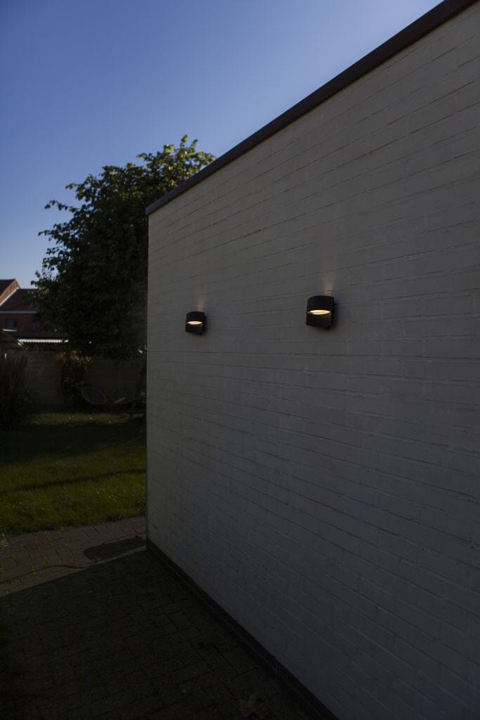 Lutec Lotus 8.5W LED Outdoor Wall Light 3000K - Matt Black Wall Lights Lutec 