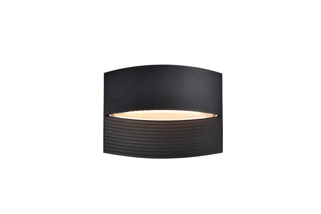 Lutec Lotus 8.5W LED Outdoor Wall Light 3000K - Matt Black Wall Lights Lutec 