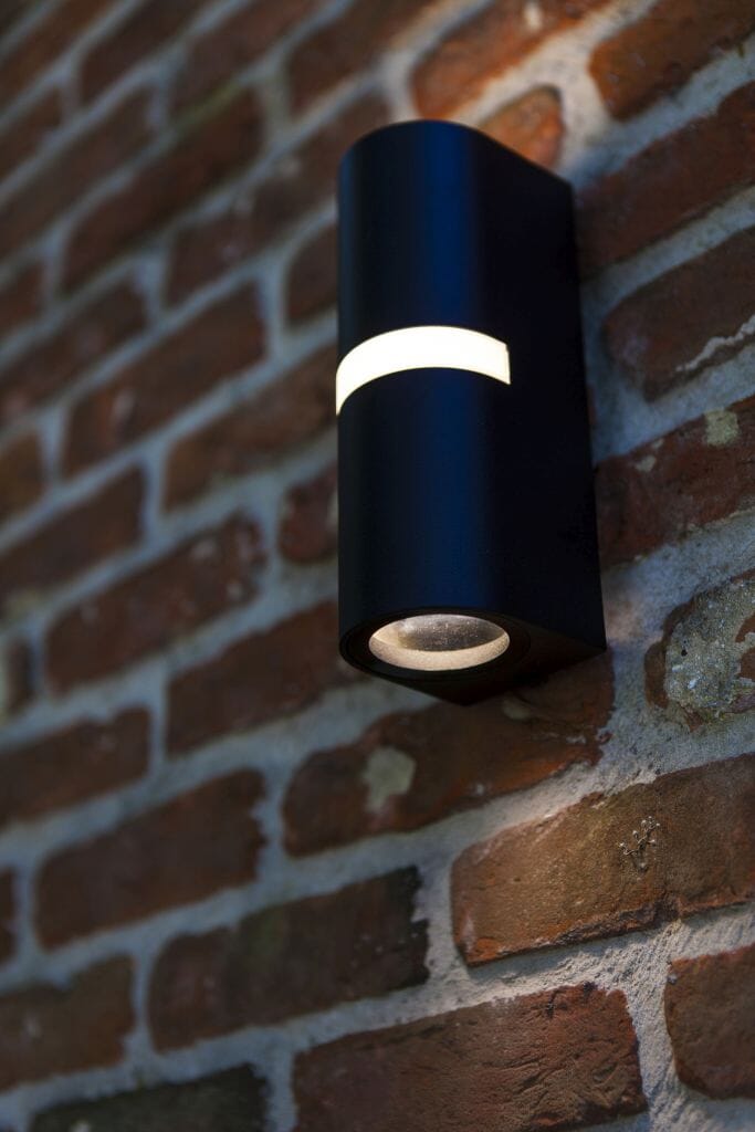 Lutec Mika Outdoor Wall Light GU10 - Matt Black Wall Lights Lutec 